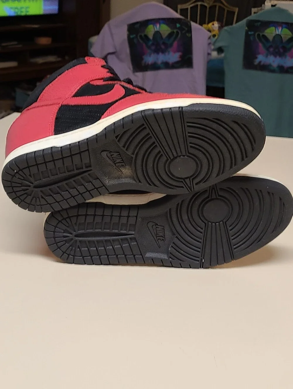 Nike Dunk Sky Hi Essentials Bred hidden wedge skateboard sneakers size 8